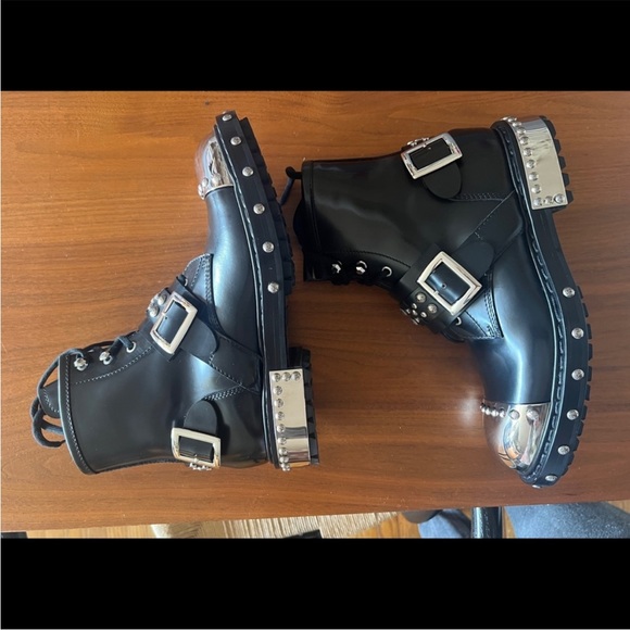 Alexander McQueen Metal Toe Studded Combat Boots - Picture 10 of 12